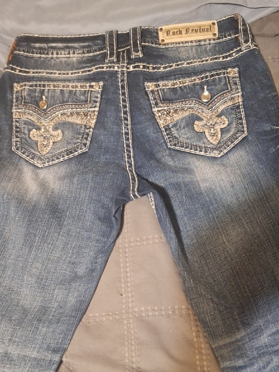 Rock Revival Denim - Rock Revival Women's Blue Embellished Pocket "Yui"Skinny Jeans